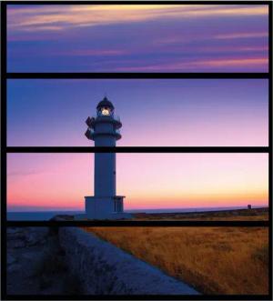 Wallario Möbelfolie Leuchtturm am Abend auf den Balearen Malerischer Himmel