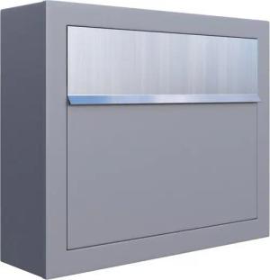 Bravios Briefkasten Briefkasten Elegance Grau Metallic mit Edelstahlk