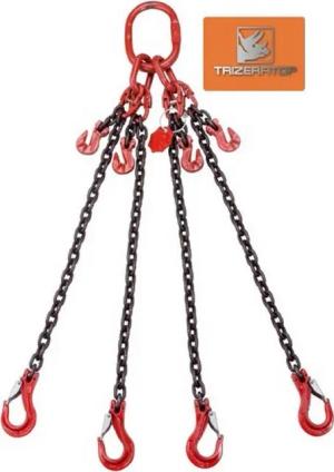 TRIZERATOP Anschlagkette Anschlagkette 4-Str. 6mm WLL 2,36t 1m + KK