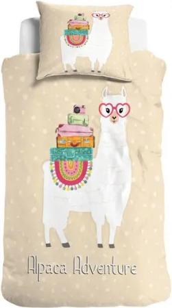 Little Monster Kinderbettwäsche Renforcé Bettwäsche 135x200 cm Alpaka Beige BLACK SALE Baumwolle, Renforcé, 2 teilig, alpaca Lama Kuschelbettwäsche Geschenke fürKinder Mädchen sale sommer