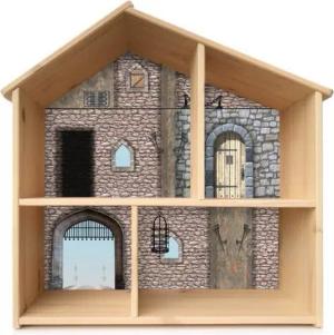 STIKKIPIX Spielmatte PHF04, Ritterburg Aufkleber Puppenhaus FLISAT IKEA (Möbel NICHT inkl)