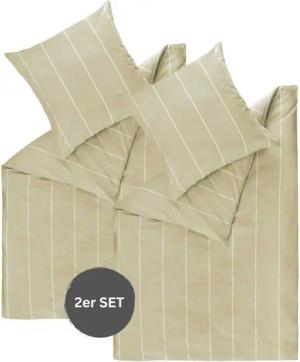 Esprit Bettwäsche HARPLINES Renforcé Kissenbezüge und Bettwäsche, Baumwolle, 2 teilig, 135 x 200 cm - 2er Set in Beige