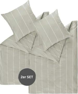 Esprit Bettwäsche HARPLINES Renforcé Kissenbezüge und Bettwäsche, Baumwolle, 2 teilig, 140 x 200 cm - 2er Set in Grau