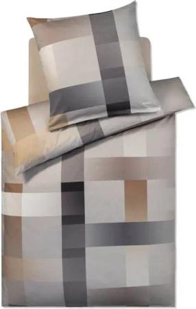 JOOP! Bettwäsche Woven 4108 07 Sand, Mako-Satin, 2 teilig, Farbverlauf, Kariert