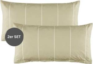Esprit Bettwäsche HARPLINES Renforce Kissenbezüge und Bettwäsche, Baumwolle, 2 teilig, 40 x 80 cm 2er Pack in Beige