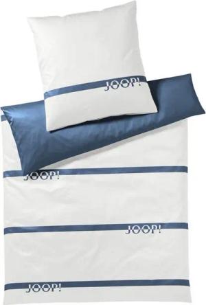 JOOP! Bettwäsche Logo Stripes 4101 2 Aqua, Mako-Satin, 3 teilig, Schriftzug, Streifen, Gestreift