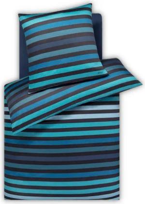 JOOP! Bettwäsche Tone 4103 2 Ocean, Mako-Satin, 3 teilig, Gestreift, Logo
