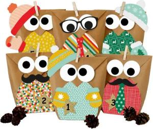 PAPIERDRACHEN Adventskalender DIY Adventskalender - Weihnachtseulen - (24-tlg)