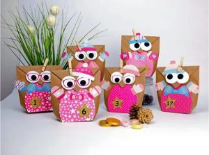 PAPIERDRACHEN Adventskalender DIY Adventskalender - Weihnachtseulen - (24-tlg)