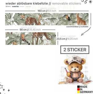 WANDKIND Wandtattoo Aufkleber für IKEA KURA Kinderbett Dschungel (Ohne Möbel) IKB508, wieder ablösbar