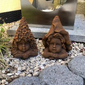 Radami Dekofigur Steinfigur Elfe Gartenfigur Gartendeko Elfenpaar