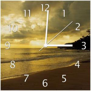 Wallario Wanduhr Badestrand auf den Malediven - Stille am Abend (Aluverbunduhr)