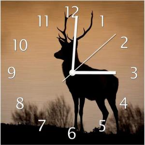 Wallario Wanduhr Rothirsch am Abend (Aluverbunduhr)