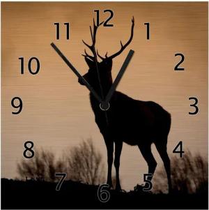 Wallario Wanduhr Rothirsch am Abend (Aluverbunduhr)