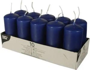 PAPSTAR GmbH Stumpenkerze 10 Stumpenkerzen 4x9cm - dunkelblau