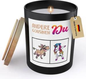 22Feels Duftkerze Deko Cousine Geschenk Geburtstag Frauen Mädchen Du Wirst Weihnachten, MADE IN GERMANY, Europäisches Sojawachs, Handgegossen