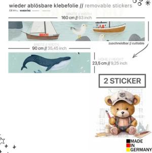 WANDKIND Wandtattoo Aufkleber für IKEA KURA Kinderbett Unterwasserwelt (Ohne Möbel) IKB510, wieder ablösbar