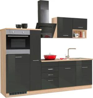 KOCHSTATION Küchenzeile KS-Haiti, ohne E-Geräte, Breite 250 cm