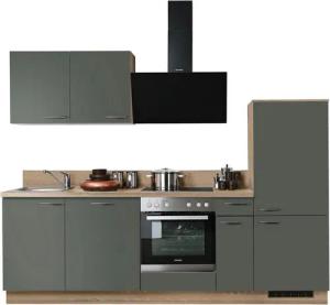 KOCHSTATION Küchenzeile KS-Scafa, vormontiert, mit höhenverstellbaren Füßen, vormontiert, mit, Soft-Close, wahl. mit E-Geräten inkl. Geschirrspüler, Breite 260 cm