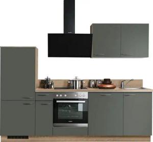 KOCHSTATION Küchenzeile KS-Scafa, vormontiert, mit höhenverstellbaren Füßen, vormontiert, mit, Soft-Close, wahl. mit E-Geräten inkl. Geschirrspüler, Breite 260 cm