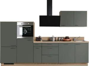 KOCHSTATION Küchenzeile KS-Scafa, vormontiert, mit höhenverstellbaren Füßen, vormontiert, wahlweise mit E-Geräten, mit Soft-Close, Breite 320 cm