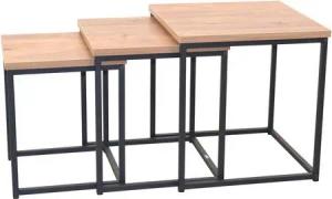 moebel-direkt-online Beistelltisch Heike (Set, 3tlg. Set), trendiges Eichedekor