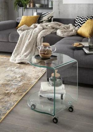 Concept GmbH Beistelltisch in Klarglas, Glas - 40x45x40cm (BxHxT)