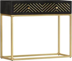 tinkaro Konsolentisch IVA Mango Massivholz Kommode Schwarz/Gold (1-St)