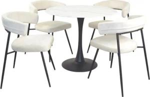 moebel-direkt-online Essgruppe Tischgruppe 5teilig, bestehend aus 4Stühlen und 1Glastisch, (Spar-Set, 5teiliges Set)