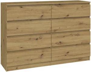 ibonto Kommode Große Mehrzweckschrank mit 8 Grifflosen Schubladen