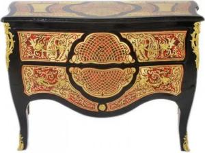 Casa Padrino Kommode Casa Padrino Barock Boulle Kommode Schwarz / Gold / Rot 130cm - Möbel Schrank Sideboard