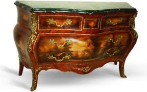 Casa Padrino Kommode Casa Padrino Barock Kommode mit Marmorplatte Mahagoni Braun Stilleben mit goldenen Metallapplikationen 155 cm - Hotel Collection