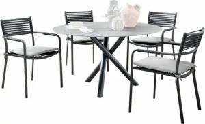SIT-Mobilia AG Sitzgruppe SIT Mobilia 5-tlg Sitzgruppe Tubo/Arica Edelstahl anthrazit/Aluminium