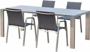 SIT-Mobilia AG Sitzgruppe SIT Mobilia 5-tlg Sitzgruppe Olympia Oslo Tinto Edelstahl/Keramik
