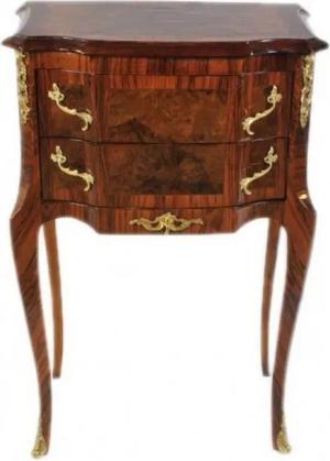 Casa Padrino Kommode Casa Padrino Barock Kommode Mahagoni / Gold mit 2 Schubladen - Nachtschrank Antik Stil