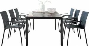 SIT-Mobilia AG Sitzgruppe SIT Mobilia 7-tlg Sitzgruppe Olympia Oslo/Tinto Edelstahl schwarz