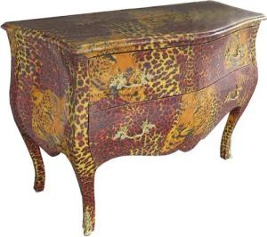Casa Padrino Kommode Casa Padrino Barock Kommode Leopard mit goldenen Metall Applikationen 123 cm Mod4- Barock Möbel