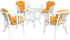 moebel-direkt-online Sitzgruppe Laurin, (Spar-Set, 4Rattansessel, 1 Rattantisch)
