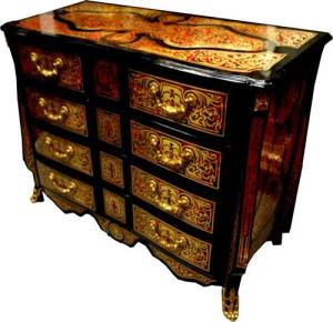 Casa Padrino Kommode Casa Padrino Barock Boulle Kommode Schwarz / Gold / Rot 112 cm - Möbel Schrank Sideboard