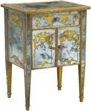 Casa Padrino Kommode Casa Padrino Luxus Barock Kommode Antik Gold / Gold 52 x 41 x H. 71 cm - Verspiegelter Mahagoni Nachttisch - Nachtkommode - Barock Möbel