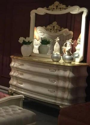 Casa Padrino Kommode Casa Padrino Luxus Barock Schlafzimmer Kommode mit Spiegel Weiß / Gold - Barock Schlafzimmer Möbel