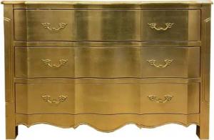 Casa Padrino Kommode Luxus Barock Kommode mit 3 Schubladen Gold 121 x 50 x 86 cm - Barock Möbel