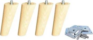 Prima-Online Möbelfuß Holz Schrank beine Massivholz Schräg/Gerade Eiche Möbelfüße Möbelbeine