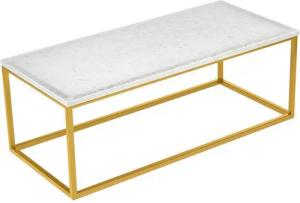 MAGNA Atelier Couchtisch GÖTEBORG aus RECYCELTEN GLASSCHERBEN, nachhaltiger Wohnzimmertisch, Metallgestell, 110cmx50cmx40cm