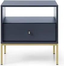 MOEBLO Nachttisch Melody MS54 (Modern, mit schublade und Goldene Türgriffe Nachttisch Nachtkommode Nachtschrank), (HxBxT), 56x54x39 cm