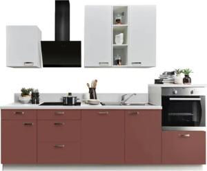 KOCHSTATION Küchenzeile "KS-Bari", wahlw. mit E-Geräten & Geschirrspüler, Soft-Close-Funktion und Vollauszügen, vormontiert, Breite 280 cm