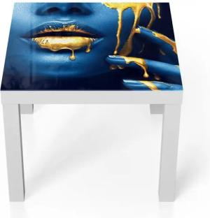 DEQORI Couchtisch 'Flüssiges Gold auf Haut', Glas Beistelltisch Glastisch modern