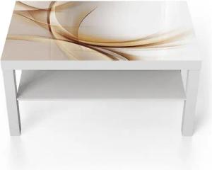 DEQORI Couchtisch 'Elegante Goldene Wellen', Glas Beistelltisch Glastisch modern