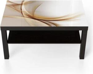 DEQORI Couchtisch 'Elegante Goldene Wellen', Glas Beistelltisch Glastisch modern