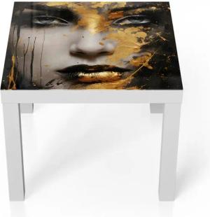 DEQORI Couchtisch 'Goldener Blick', Glas Beistelltisch Glastisch modern